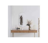 vidaXL Miroir mural de maquillage ovale Argenté 90x40 cm