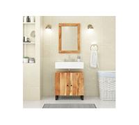 vidaXL Miroir 70x50 cm bois massif d'acacia et verre Multicolore