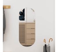 vidaXL Miroir Mural, Miroir de Maquillage Suspendu, Miroir de Courtoisie, Décoration Chambre à Coucher Salon Salle de Bain, Moderne, 45x100 cm Verre Ovale