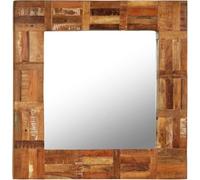 Miroir Mural-Miroir De Salle De Bain Vintage,Miroir De Courtoisie De Style Baroque Antique-décoration Intérieure,Miroir Mural en Bois Massif Récupéré 60x60 Cm