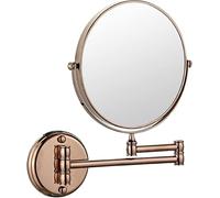 Miroir Mural, Miroir Vity Double Face Pivotant à 360 Degrés avec Grossissement, Miroir De Rasage Rond Extensible pour Salle De Bain, Red Bronze, 7X