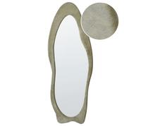 Miroir Mural Moderne à Suspendre en Velours Vert 57 x 160 cm Cadre en MDF Forme