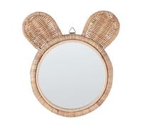 Miroir Mural Moderne Boho Oreilles d'Ours Rond ø 20cm Rotin Naturel Ashanti