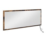 Miroir mural moderne - vidaXL - Chêne fumé - 90x8,5x37 cm - Bois d'ingénierie - Éclairage LED intégré - Alimentation USB