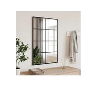 vidaXL Miroir mural rectangulaire 50 x 80 cm noir en fer