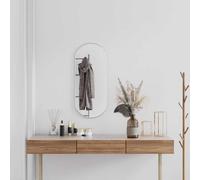 vidaXL Miroir Mural Miroir de Maquillage Coiffeuse Cosmétique Décoration de Salle de Bain Toilette Salon Intérieur Argenté 80x35 cm Ovale