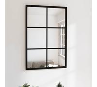 Vidaxl Miroir Mural Noir 60x40 Cm Mã©Tal