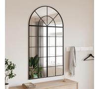 Miroir mural noir, 80 x 140 cm, bombé en fer avec cadre revêtu par pulvérisation, miroir complet transparent pour chambre à coucher, salle de bain, couloir et salon