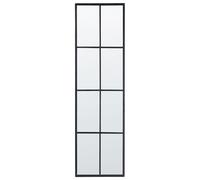 Miroir Mural Noir en Métal 38 x 132 cm en Forme de Fenêtre à 8 Carreaux Camon