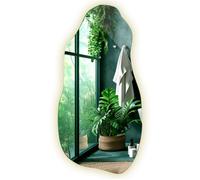 Miroir mural organique rétroéclairé LED neutre inspiré de formes naturelles pour espace élégant 45 x 90 cm Tulup