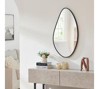 Miroir mural 'Orland' avec cadre en forme de goutte 82 x 46 cm Noir