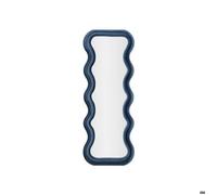 Miroir mural ou sur pied design ondulé en velours 60x160cm Emily - Bleu