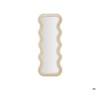 Miroir mural ou sur pied design ondulé en velours 60x160cm Emily - Crème