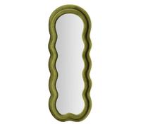 Miroir mural ou sur pied design ondulé en velours 60x160cm Miki - Vert foncé