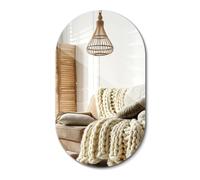 Miroir Mural Oval 40x70 cm Élégant sans Cadre avec Bords Polis pour Salle de Bain, Couloir ou Chambre Style Minimaliste Suspendu Vertical et Horizontal Décoration Intérieure Moderne