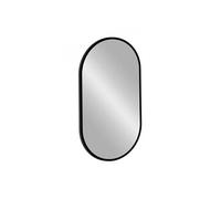 Miroir mural oval Led tactile - Cadre noir - L 90 cm x l 50 cm - Lustro Apollo