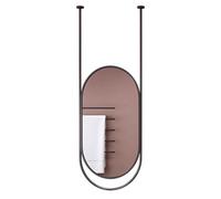 Miroir mural ovale à double suspension avec plafond creux transparent et pratique, parfait pour les hôtels et les maisons d'habitant, accessoire de décoration d'intérieur élégant