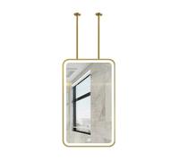 Miroir mural ovale à suspendre au plafond à LED avec luminosité réglable pour entrée, vestiaire et décoration d'intérieur personnalisable (d 50 x 70 cm)