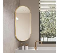 Miroir mural ovale de salle de bain avec bras extensible, design rotatif et inclinable pour une utilisation verticale et horizontale flexible