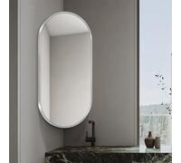 Miroir mural ovale de salle de bain avec bras extensible, design rotatif et inclinable pour une utilisation verticale et horizontale flexible