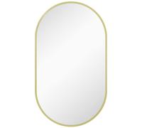 HOMCOM Miroir mural ovale 40 x 70 cm cadre arrondi alu doré montage vertical/horizontal