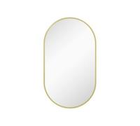 Miroir mural ovale dim. 40L x 70H cm cadre arrondi montage vertical/horizontal alu. doré