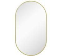 HOMCOM Miroir Mural Ovale, Miroir Salle de Bain, 40 x 70 cm, Cadre Arrondi en Alliage d'aluminium, Montage Vertical ou Horizontal, décoration Murale pour Salle de Bain, Salon, Chambre, doré