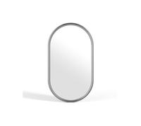 Miroir mural ovale en acier inoxydable - L. 40 x H. 70 cm - Chromé - REFLEYA