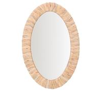 Miroir Mural Ovale en Jonc de Mer, Style Bohème, Beige Naturel, 60x40 cm, Décoration Intérieure esprit Naturel