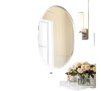 Miroir mural ovale sans cadre, verre durable, possibilités de montage multiples , 20x28 pouces