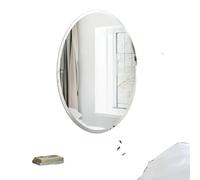 Miroir mural ovale sans cadre, verre durable, possibilités de montage multiples , 24x32 pouces