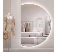 Miroir mural pleine longueur avec lumière à intensité variable et caractéristiques anti-buée, design incassable pour décoration d'intérieur et vestiaires