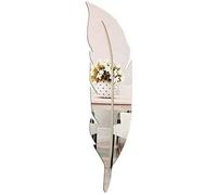 Miroir mural plume en acrylique 3D, autocollant mural déco amovible pour salon, chambre, salle de bain (18x73 cm)