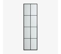 Miroir mural rectangulaire 40x130 cm en métal effet fenêtre Rania Noir