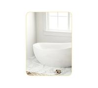 HOMCOM Miroir Murale, Miroir Salle de Bain rectangulaire, 50 x 70 cm, avec Cadre en Alliage d'aluminium Or, pour Salle de Bain, Chambre à Coucher, Salon, entrée