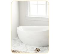 Miroir mural rectangulaire 50 x 70 cm cadre alliage aluminium doré