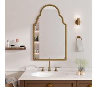 Miroir mural rectangulaire avec cadre en métal, pour salle de bain, salon, 61x3x101 cm, Bronze