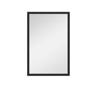 HomCom Miroir mural rectangulaire 60 x 40 cm Cadre bois noir Salle de bain salon chambre