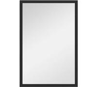 HomCom Miroir mural rectangulaire 60 x 40 cm Cadre bois noir Salle de bain salon chambre