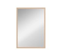 HomCom Miroir mural rectangulaire 50 x 70 cm cadre MDF aspect bois clair