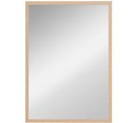 HomCom Miroir mural rectangulaire 50 x 70 cm cadre MDF aspect bois clair