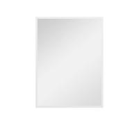 HomCom Miroir mural rectangulaire 60 x 80 cm Cadre bois blanc – Salle de bain/salon/chambre