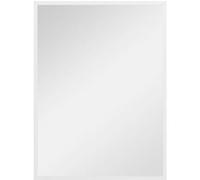 HOMCOM Miroir Mural Rectangulaire 60 x 80 cm, Cadre en Bois Blanc | Idéal pour la Salle de Bain, Salon ou Chambre
