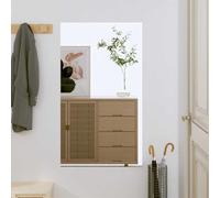 Miroir mural rectangulaire en verre avec miroir transparent, 50 x 80 cm, montage mural pour salle de bain, chambre à coucher, couloir, salon, décoration et miroir cosmétique pour le maquillage et le