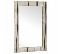 Miroir mural rectangulaire - vidaXL - 70x50x2,5 cm - Marron - Verre et bois de manguier - Montage mural