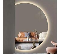 Miroir mural rétroéclairé à DEL 3 couleurs à intensité variable avec interrupteur tactile et anti-buée sans cadre (coupe gauche 120 cm) Parfait pour les salles de bains et les dressings