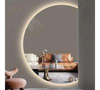 Miroir mural rétroéclairé à intensité variable, 3 couleurs, interrupteur tactile, anti-buée, sans cadre, coupe droite, 110 cm, parfait pour la salle de bain et le maquillage