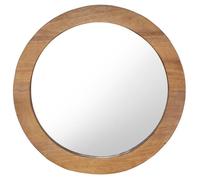 Miroir mural - Rond - 60 cm - Marron - Bois de teck