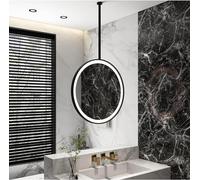 Miroir mural rond à DEL à intensité variable avec lumières. Parfait pour la salle de bain, le maquillage, la coiffeuse et la décoration du salon. Élégant miroir de courtoisie éclairé à suspendre au