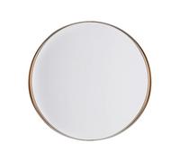 Miroir Mural Rond au Style Industriel de Forme Ronde de 40 cm de Diamètre avec Cadre Fin en Métal Couleur Cuivrée Beliani